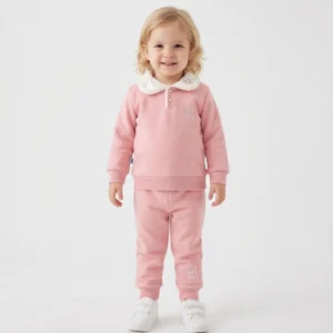 Kız Bebek Hello Kitty Yazılı yakası Peluş Şardonlu Takım