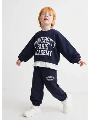 Erkek Çocuk Universty Paris Akedemi Yazılı Pantlon _ Sweatshirt Takım - Almira Bebek