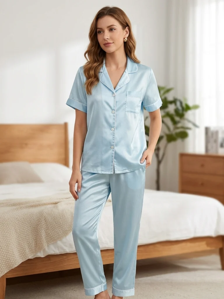 Saten Bayan Pijama Takımı - Saten Kumaşlı, Dayanıklı Ve Konforlu